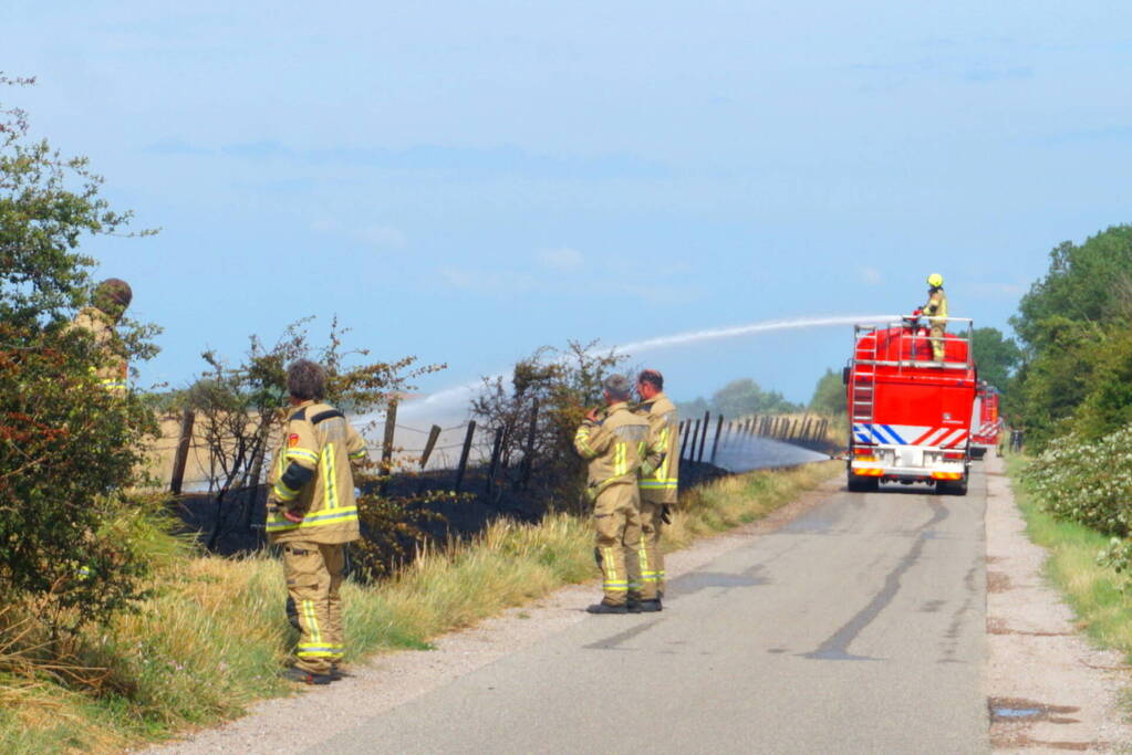 Brandweer blust flinke bermbrand