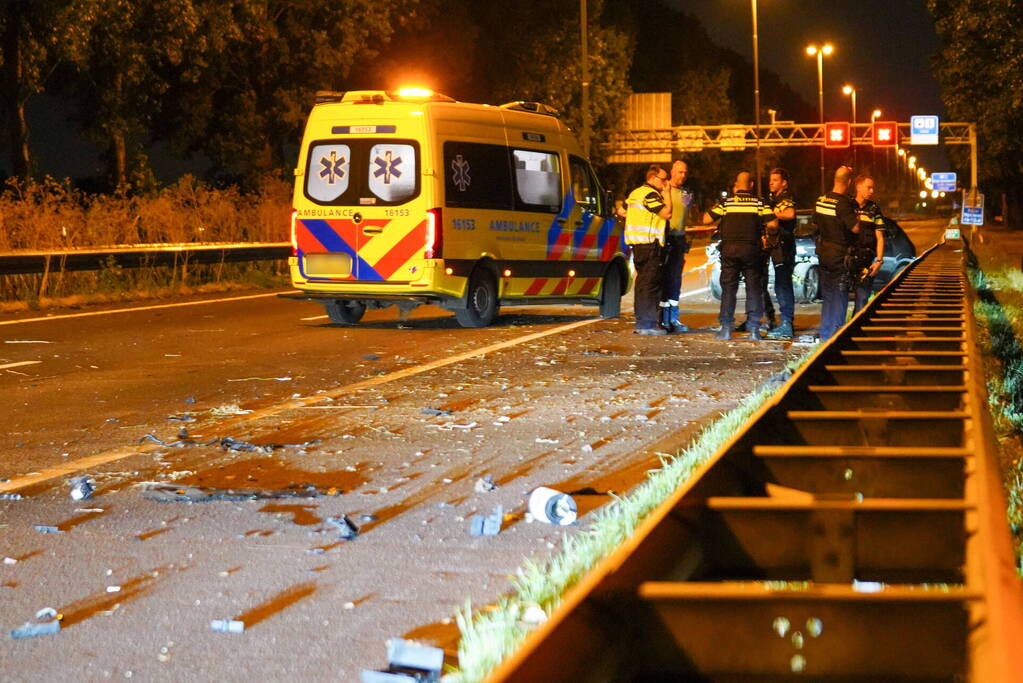Auto verliest motor bij enkelzijdig ongeval