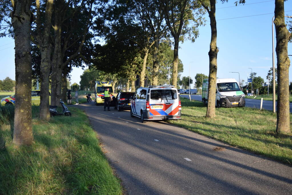 Ongeval met scooterrijder op fietspad