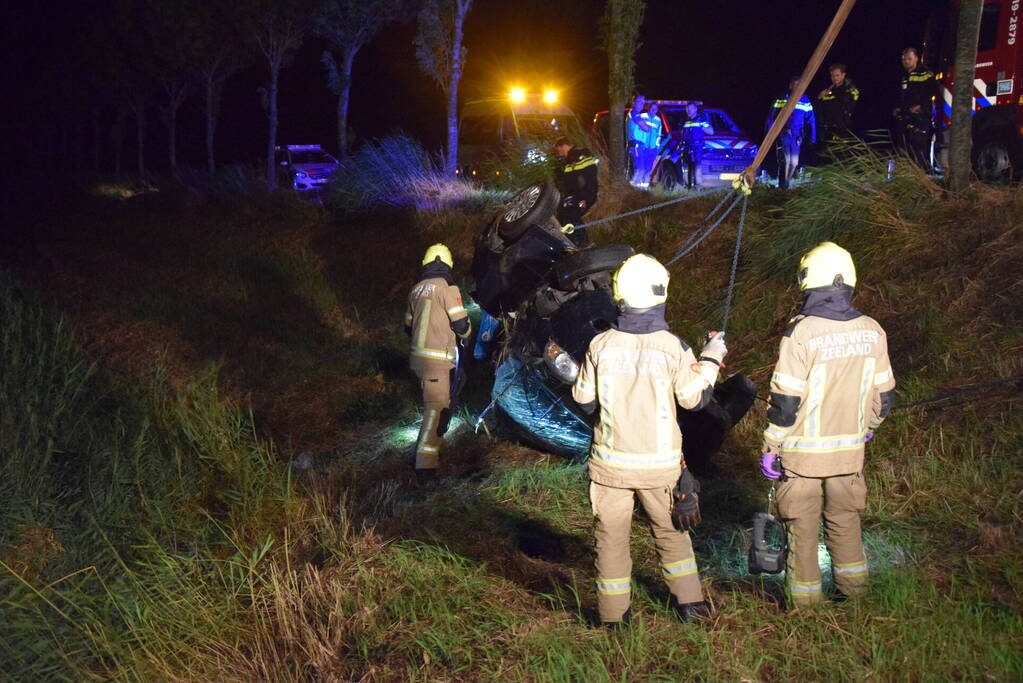 Wrak aangetroffen in sloot, bestuurder verlaat plaats van ongeval