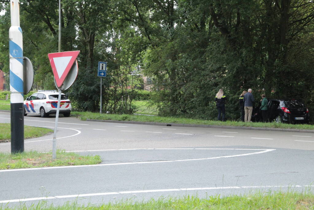 Automobilist vliegt uit de bocht en eindigt in bosschage