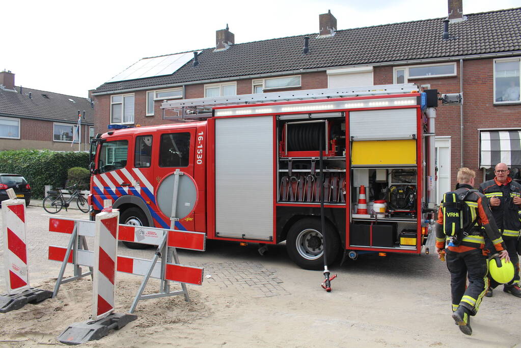 Gasleiding geraakt bij rioolwerkzaamheden
