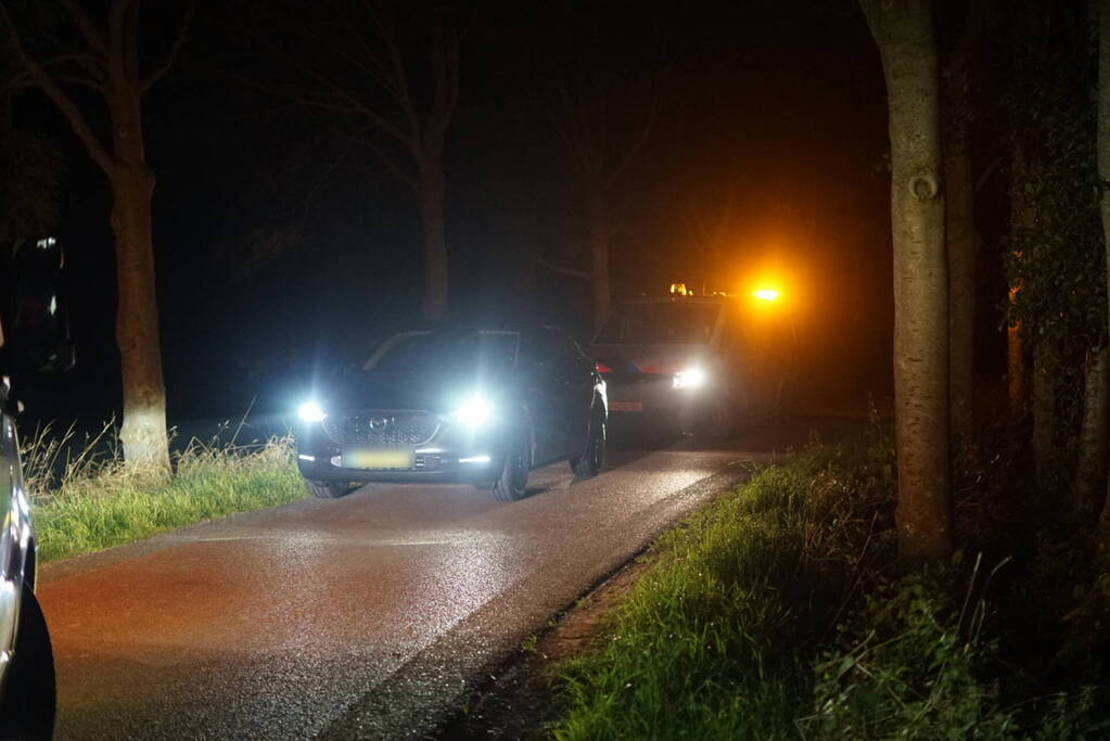 Scooter van de weg na uitwijkmanoeuvre