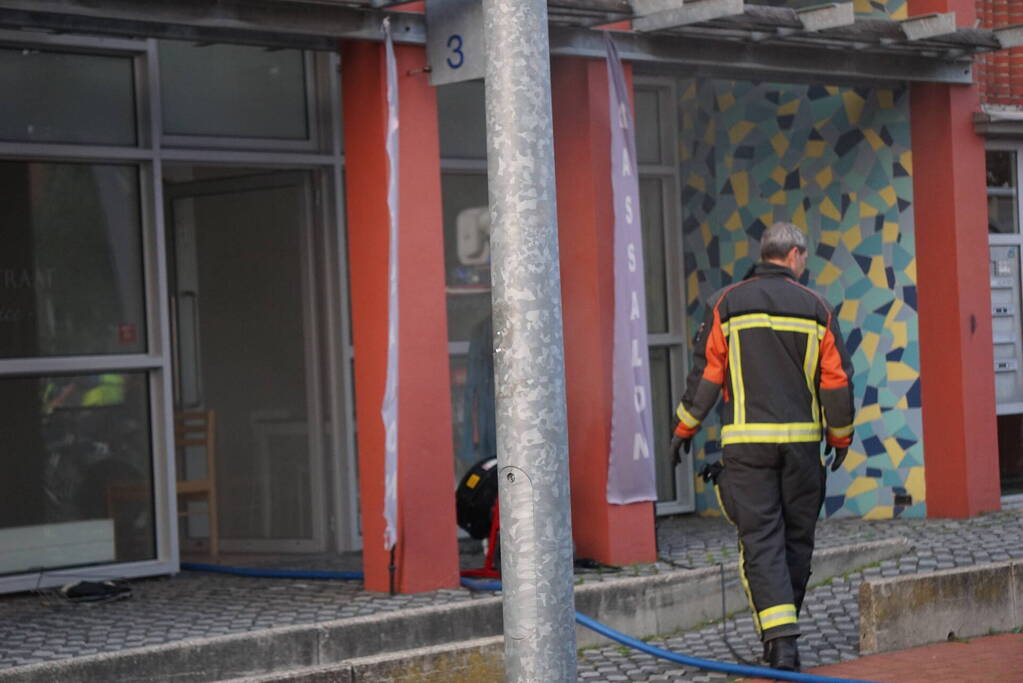 Kledingbak vat vlam in wassalon