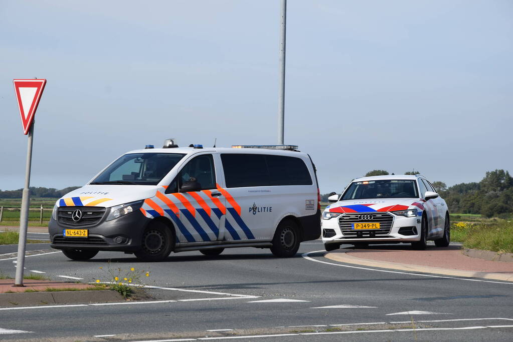 Motorrijder gewond bij ongeval op rotonde