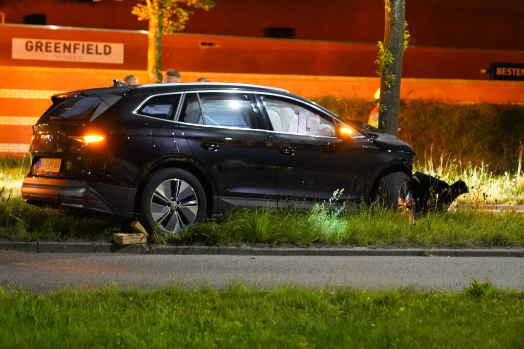 Automobilist klapt op boom