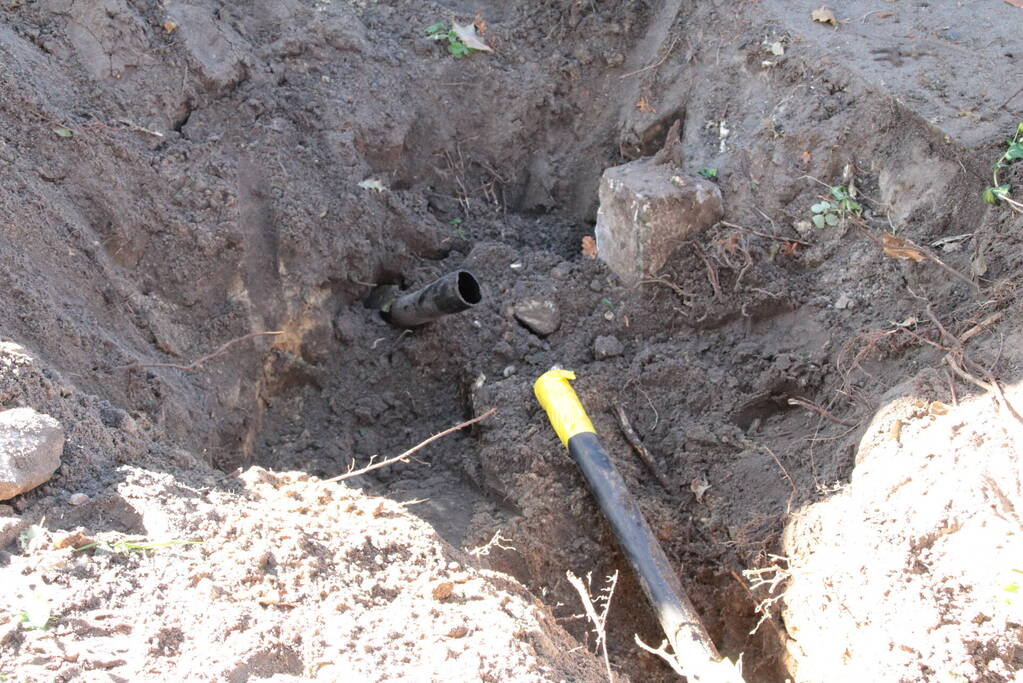 Gasleiding geraakt tijdens weghalen van boom
