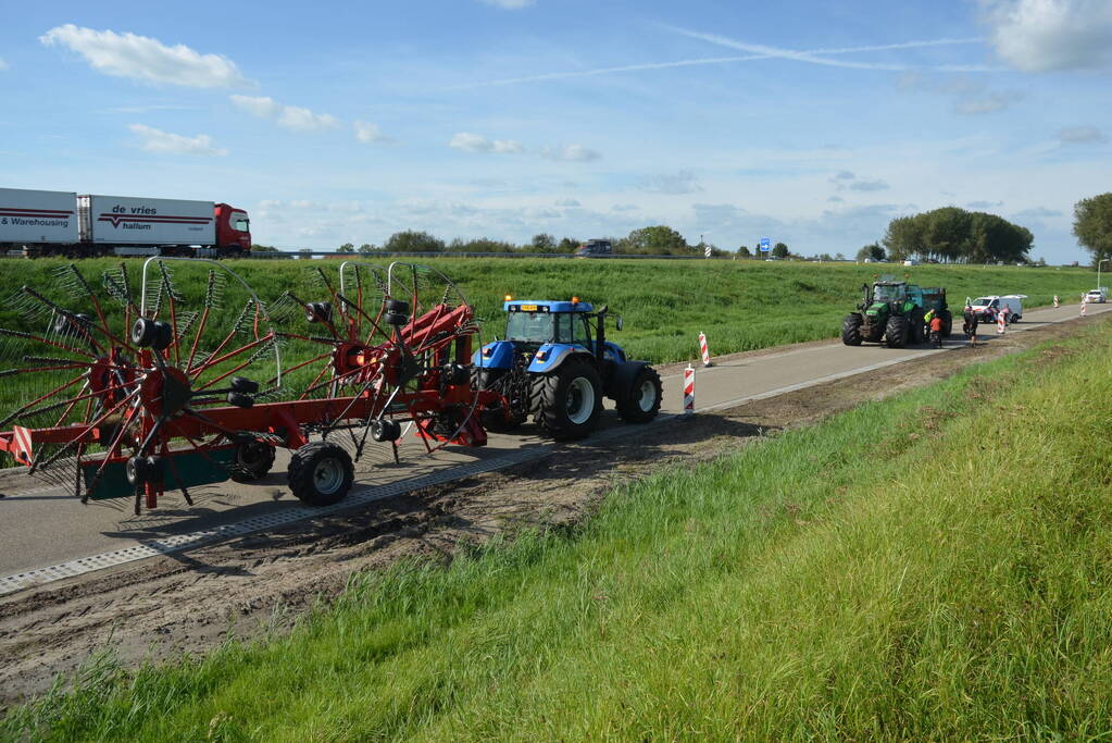 Persoon in botsing met tractor