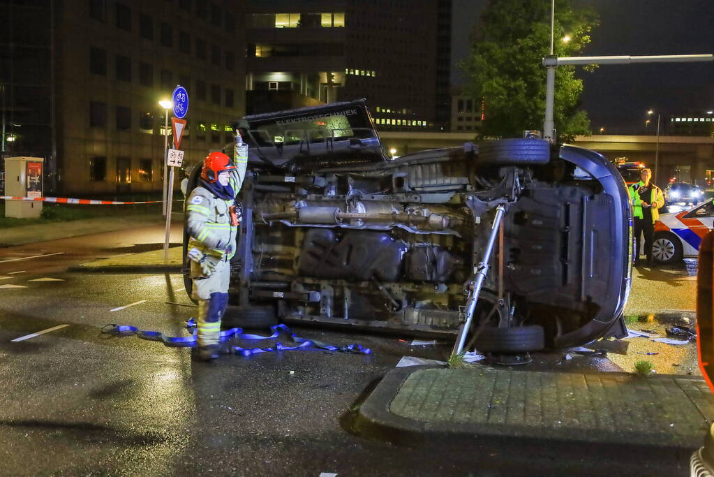 Ravage na botsing op kruispunt