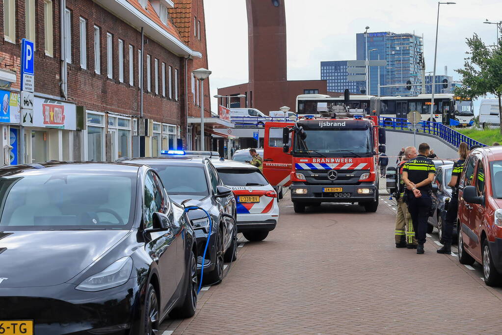 BBQ van restaurant vat vlam