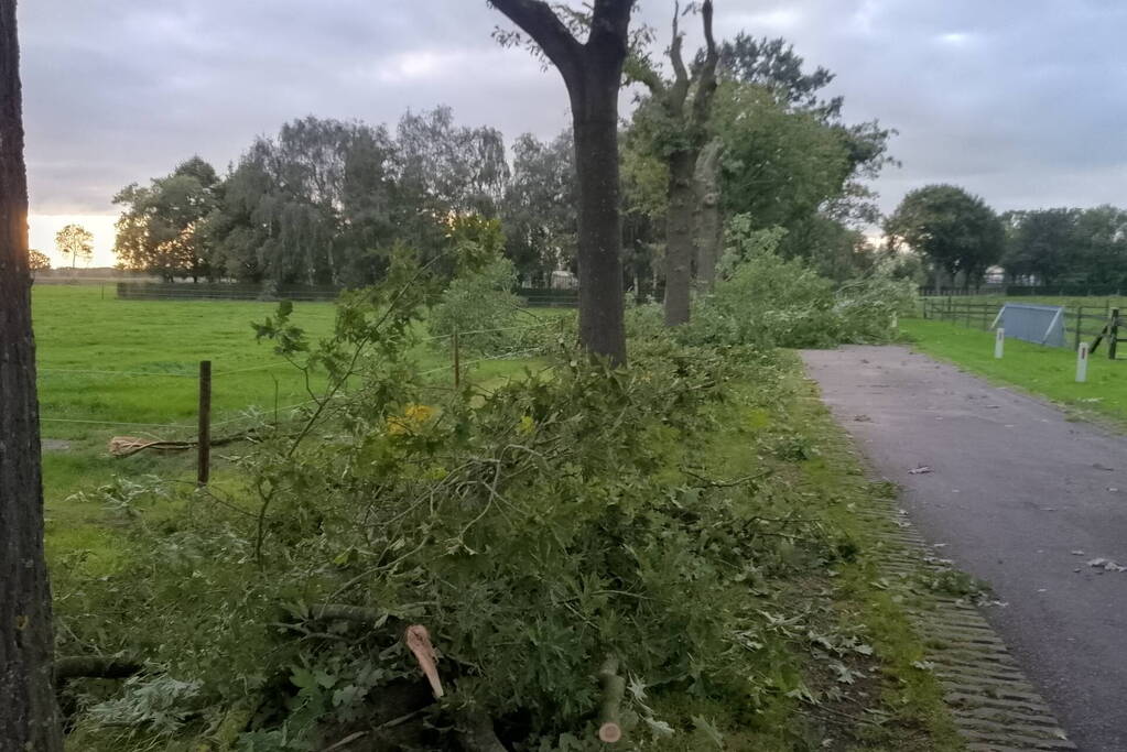 Woning zwaar beschadigd door rondvliegende takken