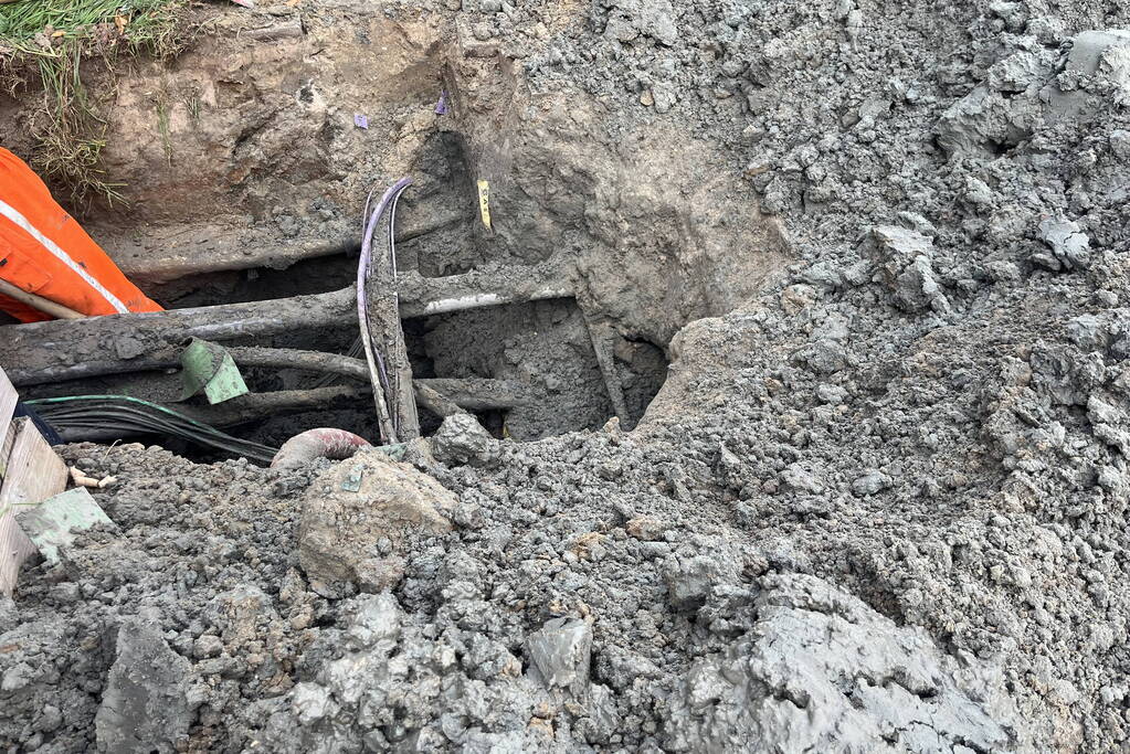 Waterlekkage door breuk in leiding