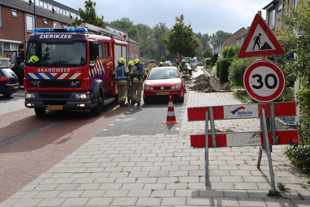 Gasleiding geraakt tijdens aanleg glasvezel