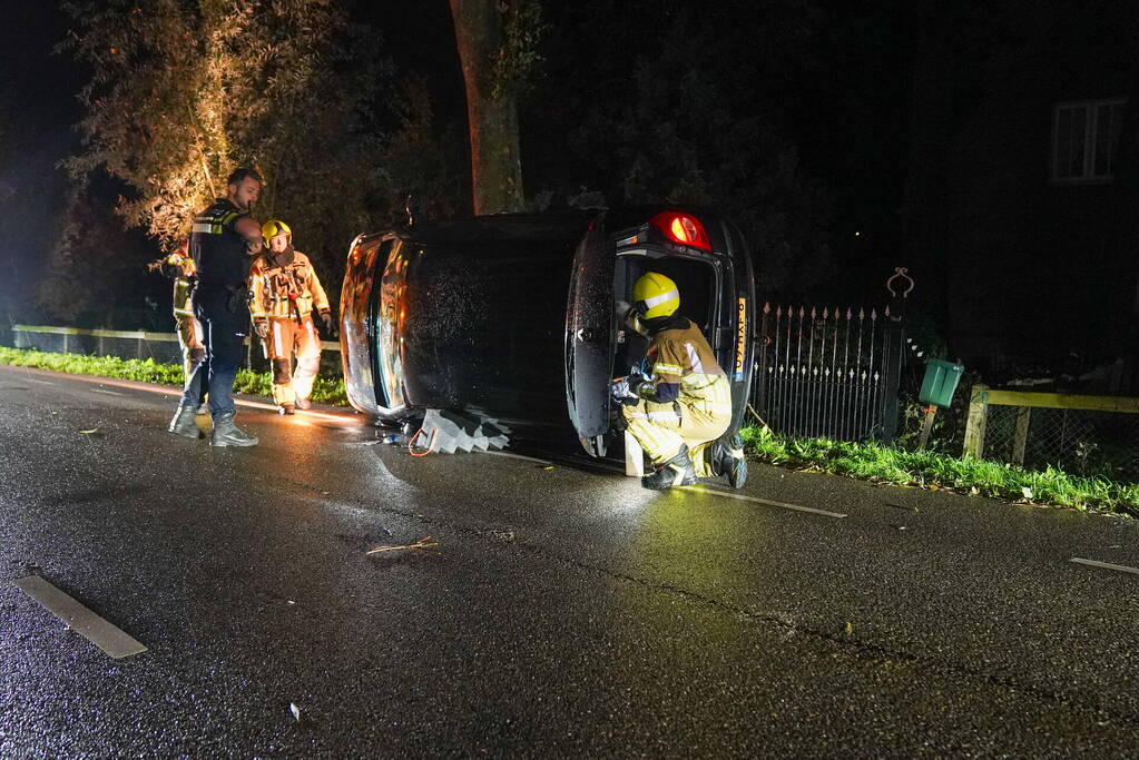 Auto belant op zijkant