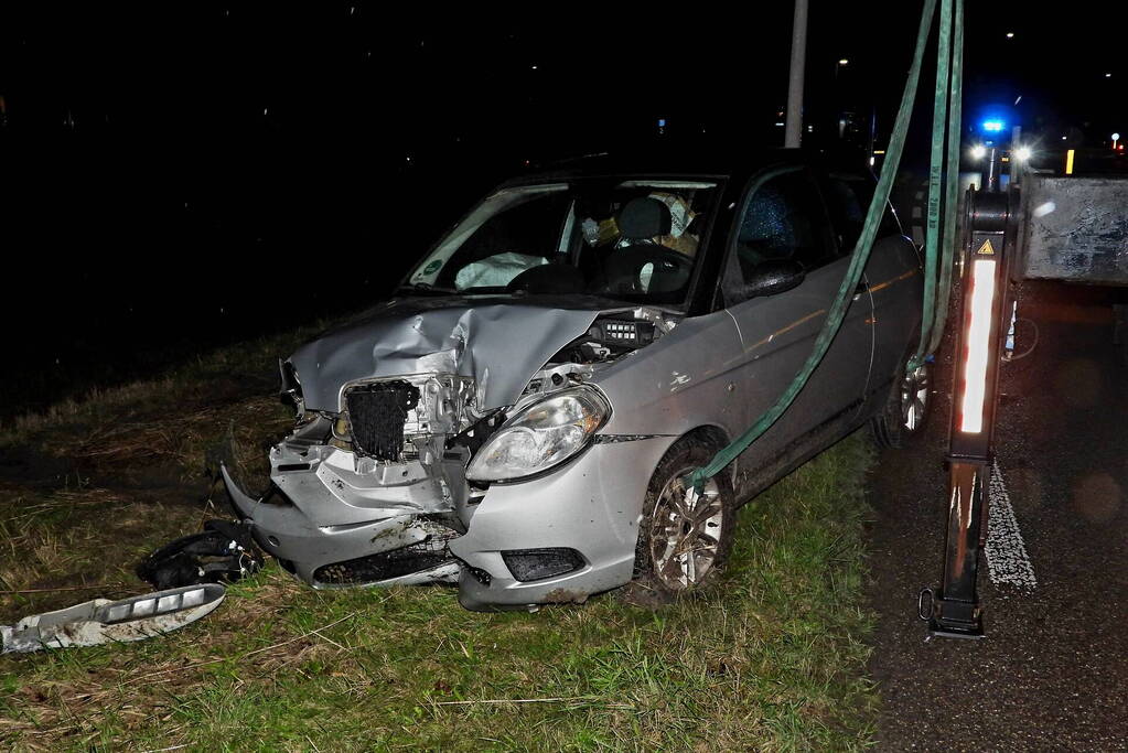 Bestuurder aangehouden na eenzijdig ongeval