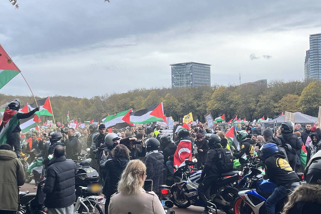 Grote opkomst pro-palestina demonstratie op het Malieveld