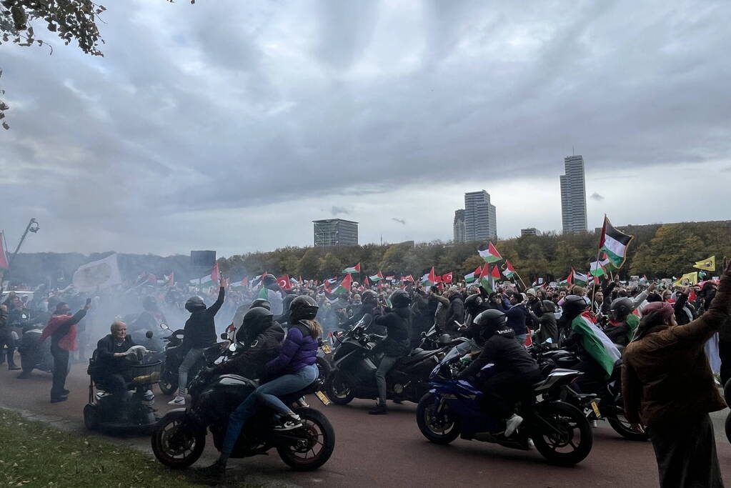 Grote opkomst pro-palestina demonstratie op het Malieveld