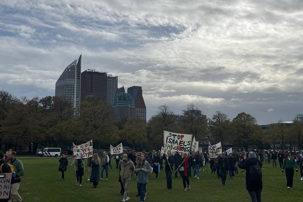 Grote opkomst pro-palestina demonstratie op het Malieveld