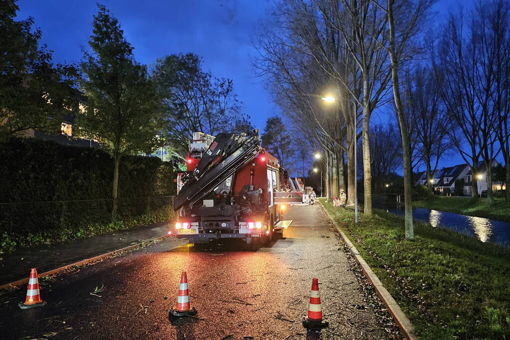 Boom dreigt op carport van huisartsenpost te vallen