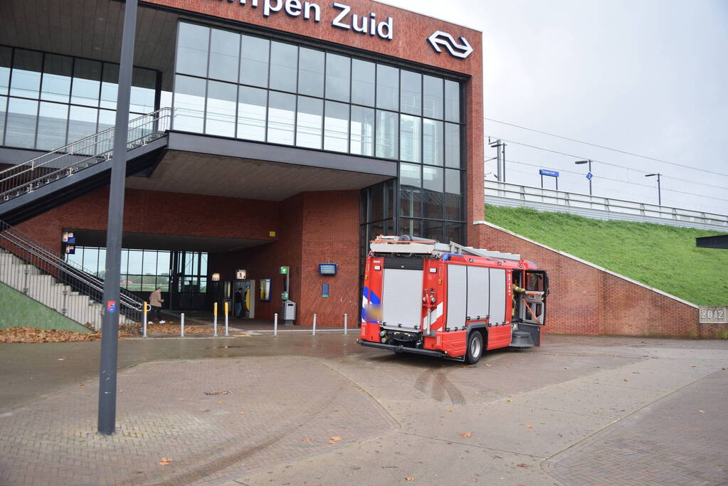 Brandweer vangt valk in station