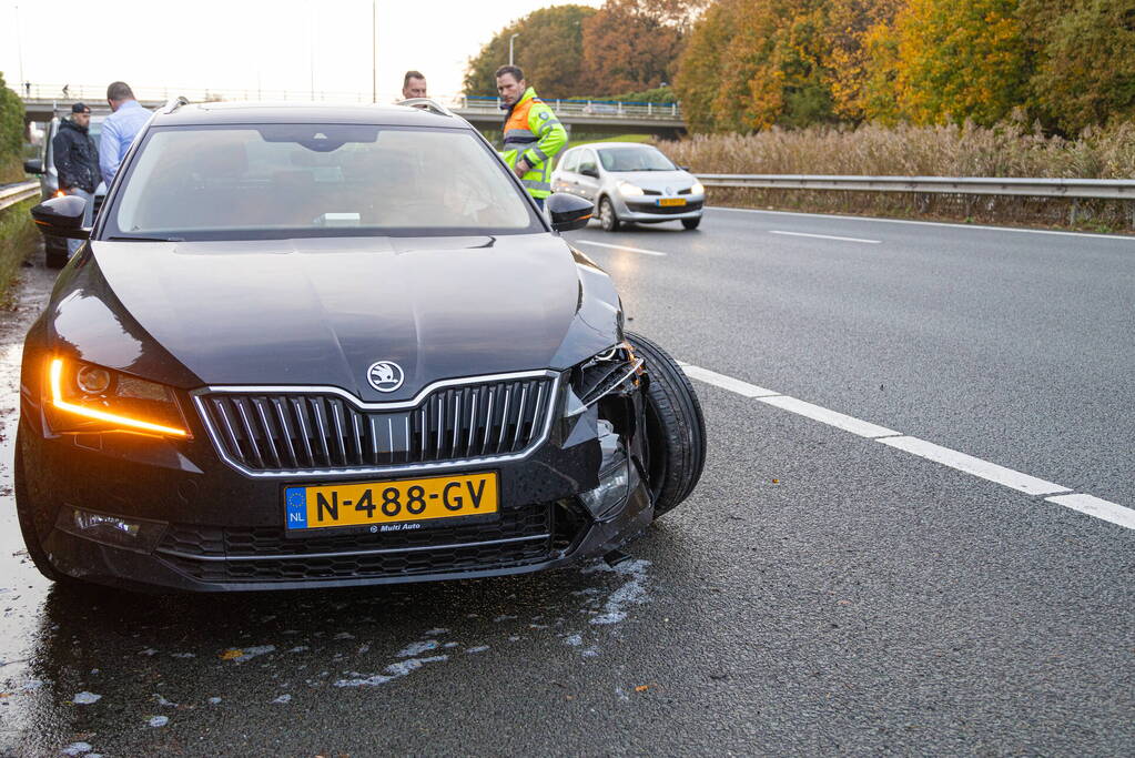 Zes voertuigen betrokken bij kettingbotsing