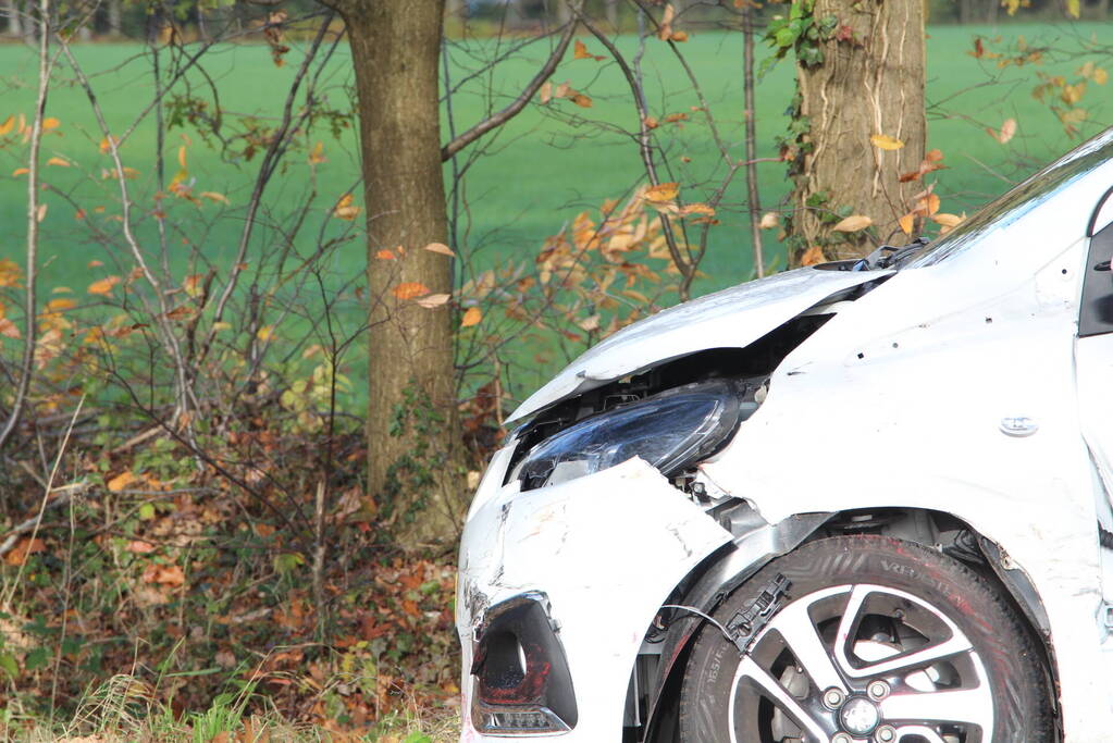 Ongeval door bladeren op de weg