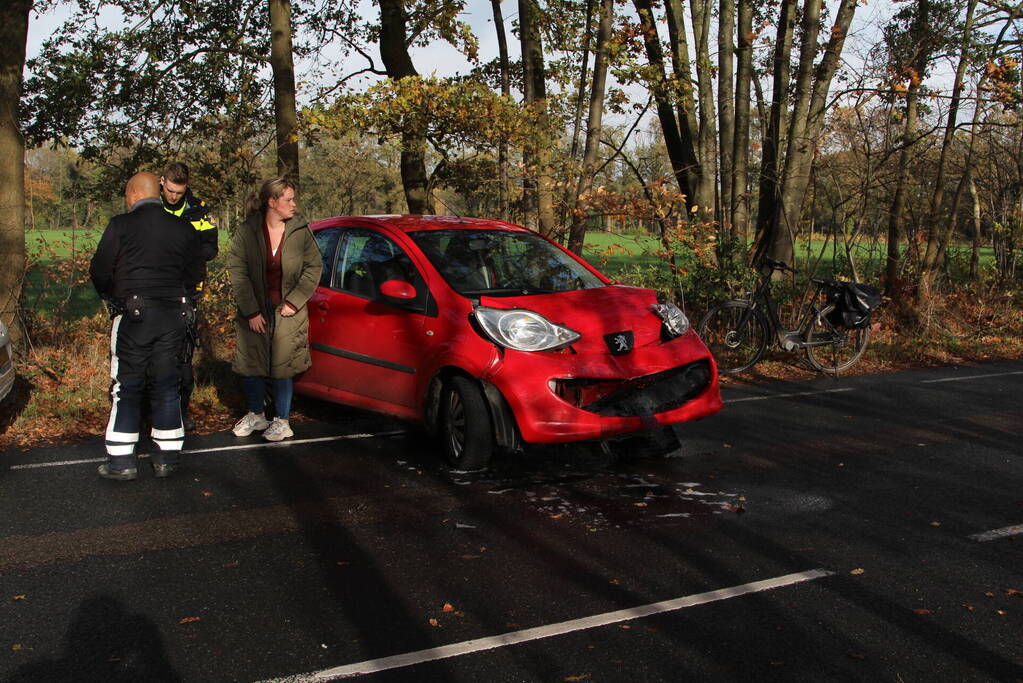 Ongeval door bladeren op de weg