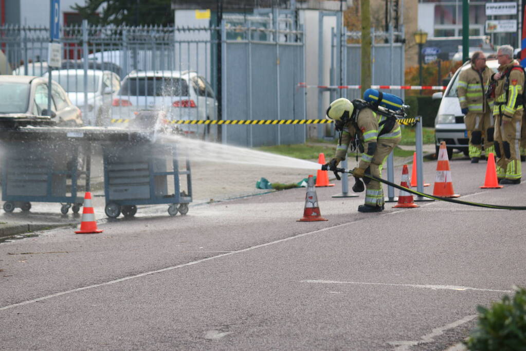 Accu vat vlam op werkbank