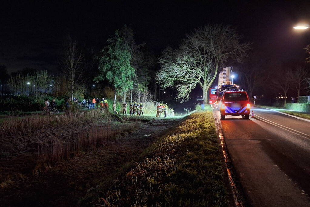 Zoekactie na aantreffen fietsverlichting in sloot