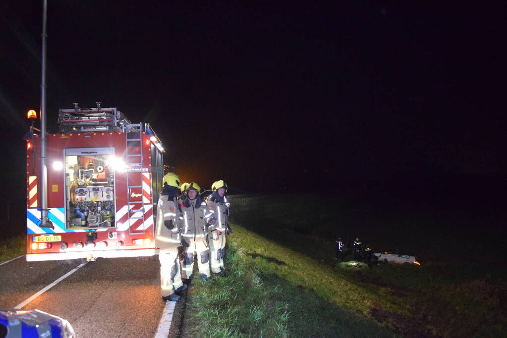 Achtervolging eindigt in sloot