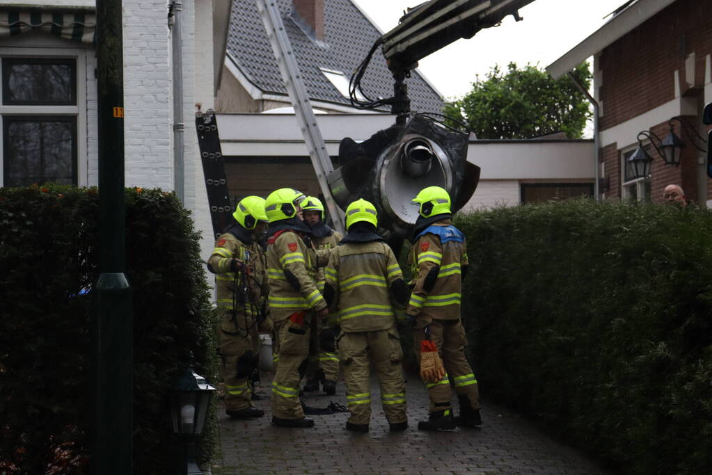 Verwarringspijp afgebroken door storm