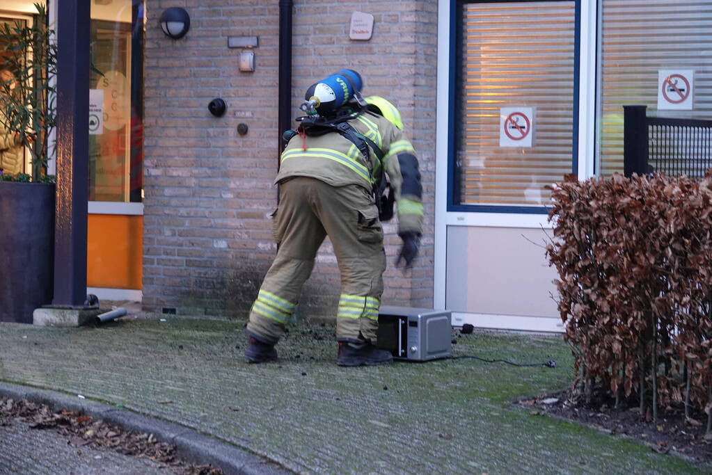 Rookontwikkeling door brand in magnetron in woon-zorgcomplex
