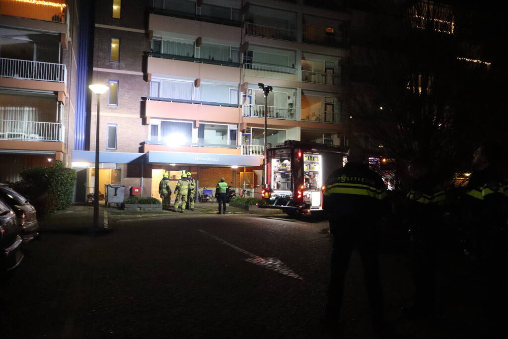 Container in berging vat vlam