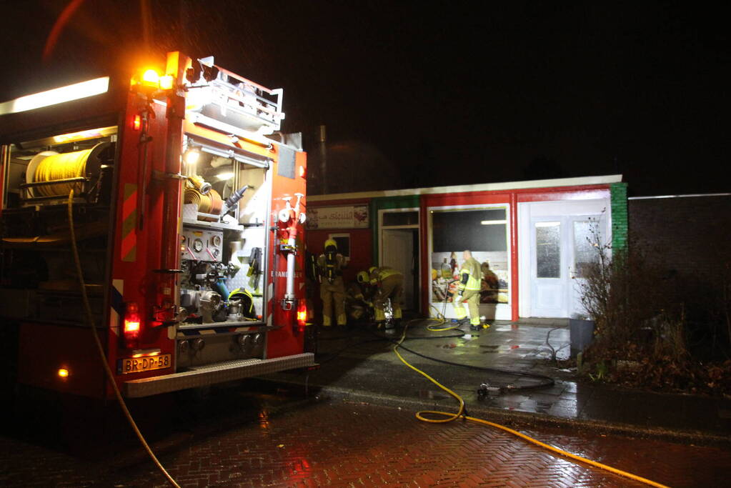 Brand in pizza zaak snel geblust