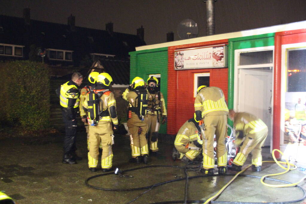 Brand in pizza zaak snel geblust