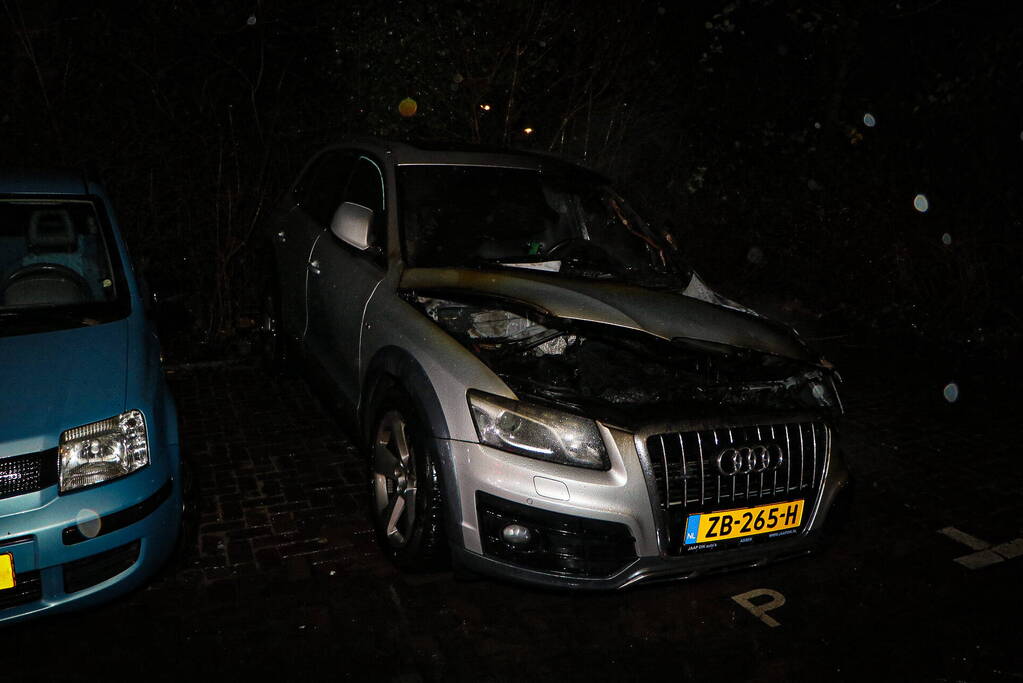 Auto verwoest door brand