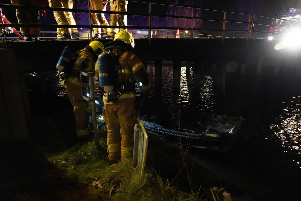 Kleine boot vat vlam