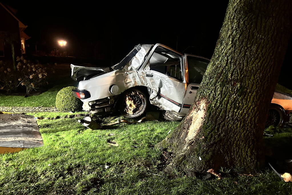 Bestuurder aangehouden na botsing met boom