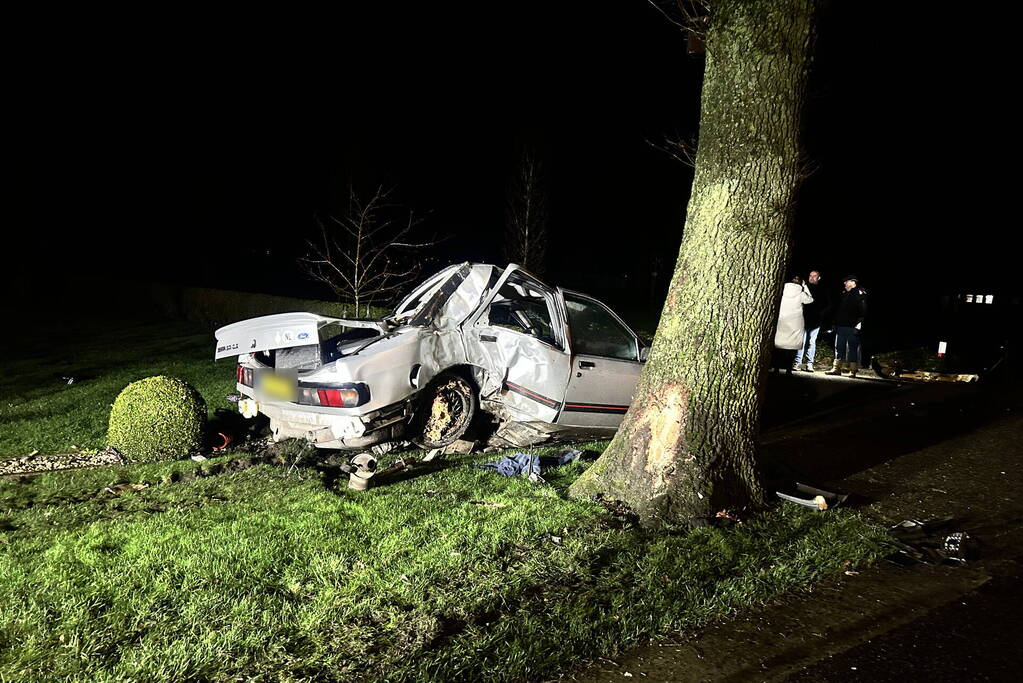 Bestuurder aangehouden na botsing met boom