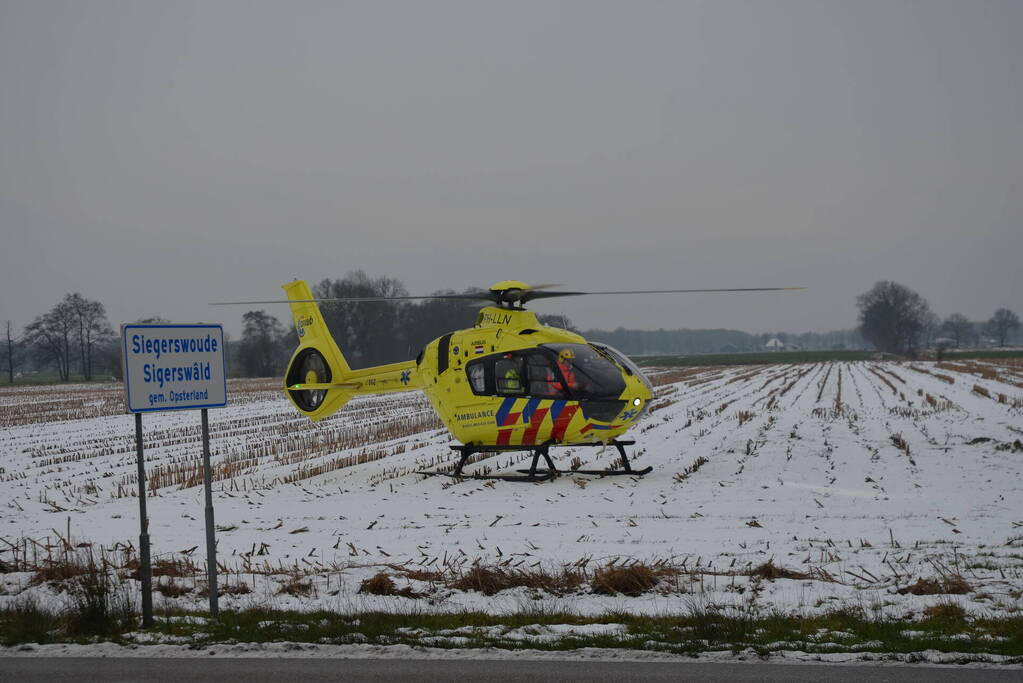 Zwaargewonde bij eenzijdig ongeval