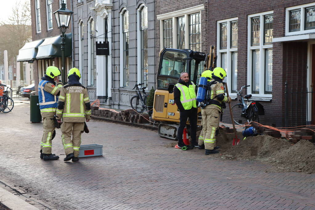 Gasleiding geraakt tijdens aanleg van glasvezelkabel