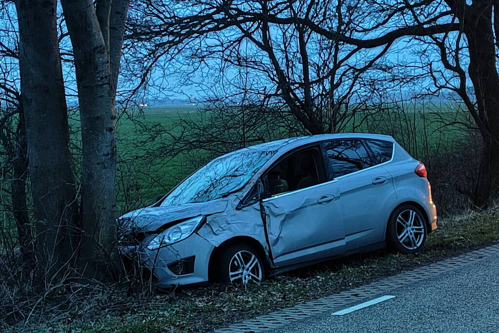 Automobilist gewond bij botsing met boom