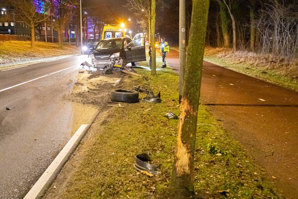 Bestuurder onder invloed botst op boom