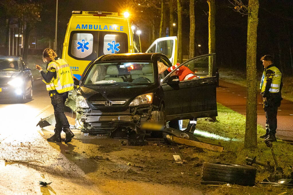 Bestuurder onder invloed botst op boom