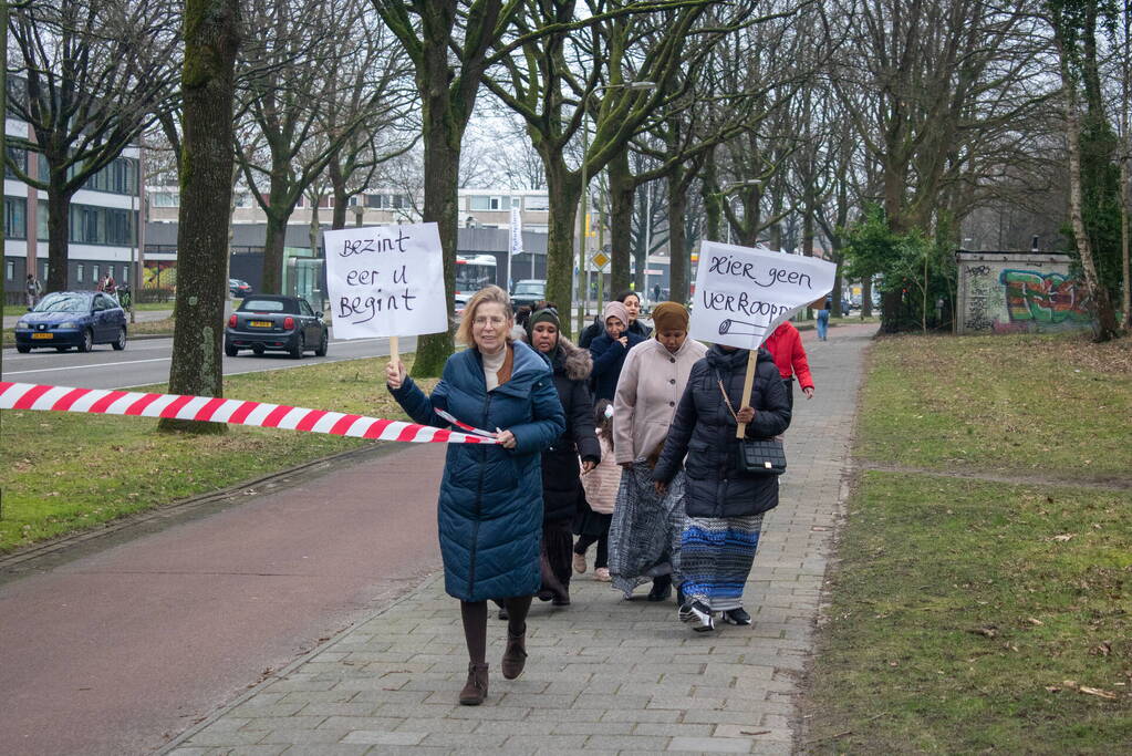 Demonstratie tegen komst coffeeshop