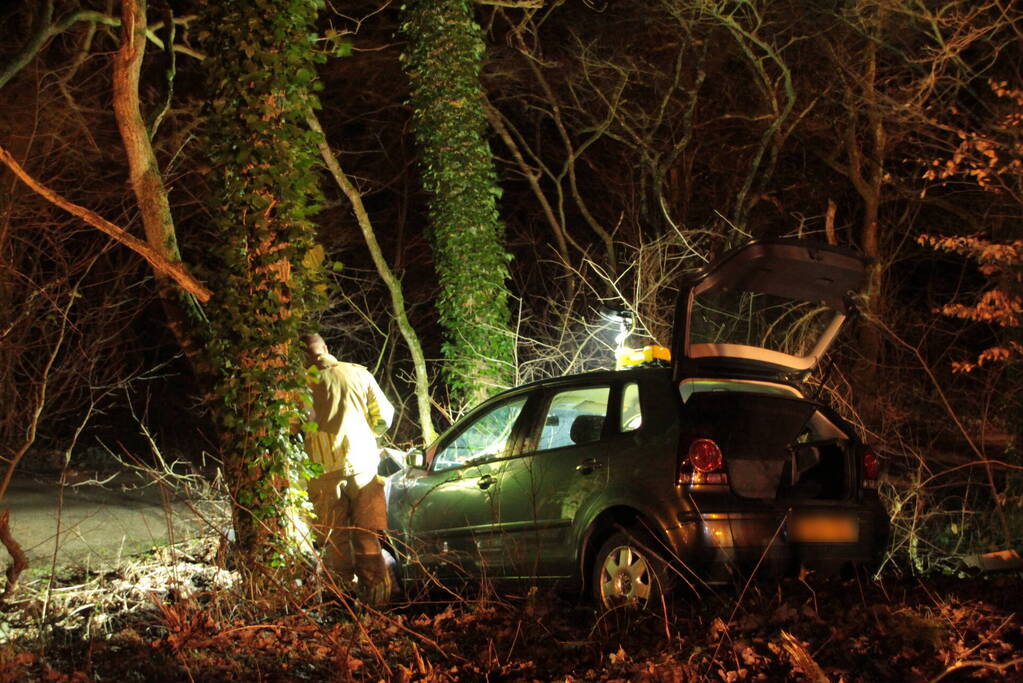 Auto vliegt uit de bocht