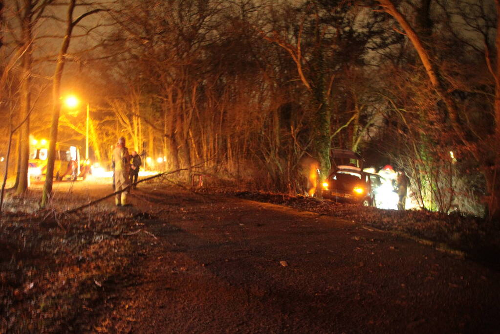 Auto vliegt uit de bocht