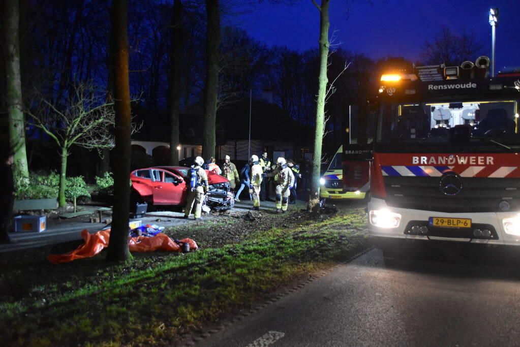 Automobilist ernstig gewond bij botsing met boom