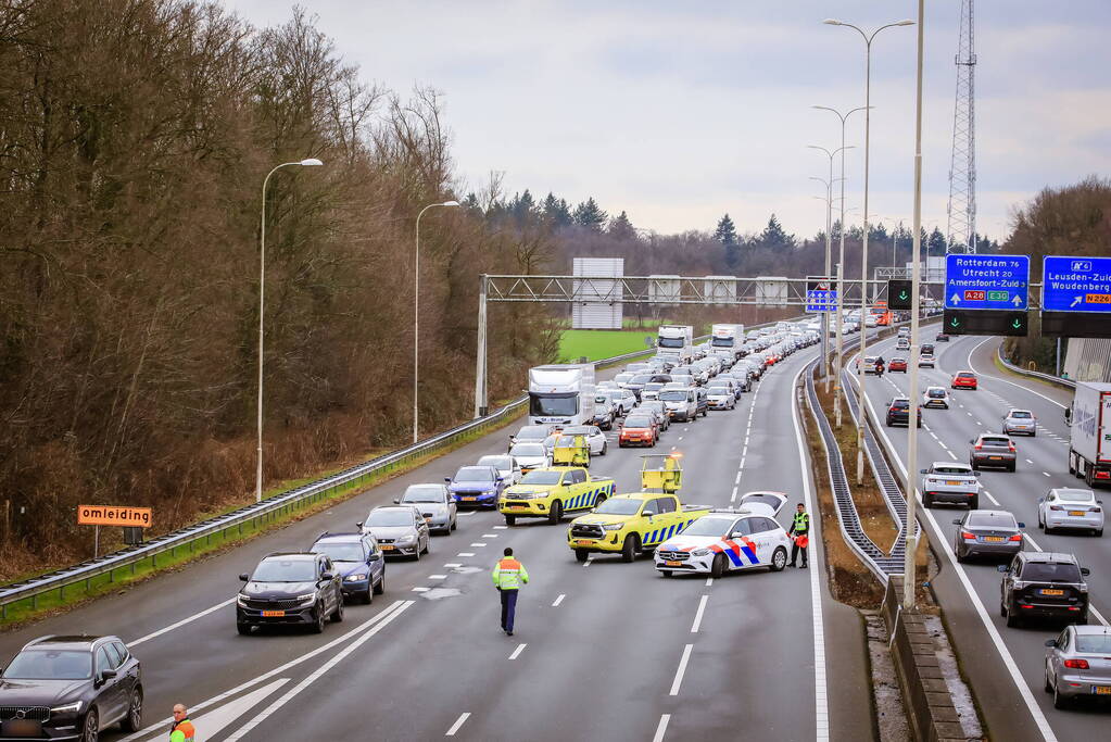 Snelweg afgesloten vanwege ernstig incident