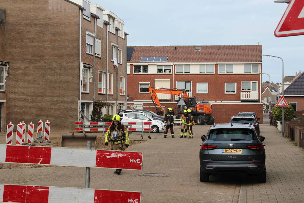 Gasleiding geraakt tijdens graafwerkzaamheden